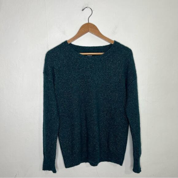 Banana Republic Filpucci Fine Italian Green Teal Silver Yarn Sweater Size Medium - Picture 1 of 12